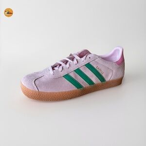 Size 7w / 5.5Y - Adidas Gazelle Clear Pink Court Green Shoes JP7128 BRAND NEW